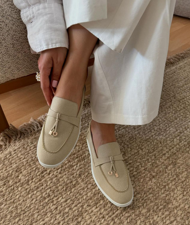 Linen slip-on loafers