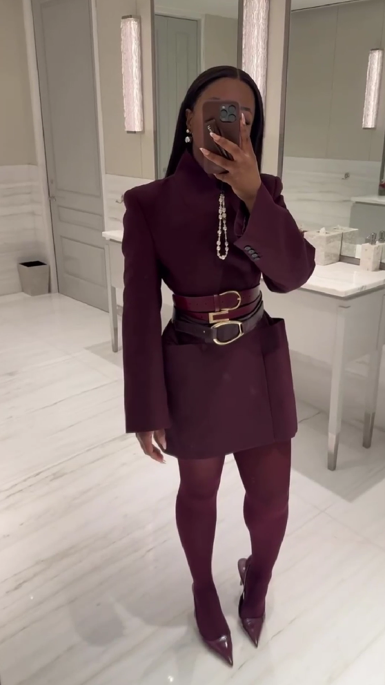 Burgundy high-end suit