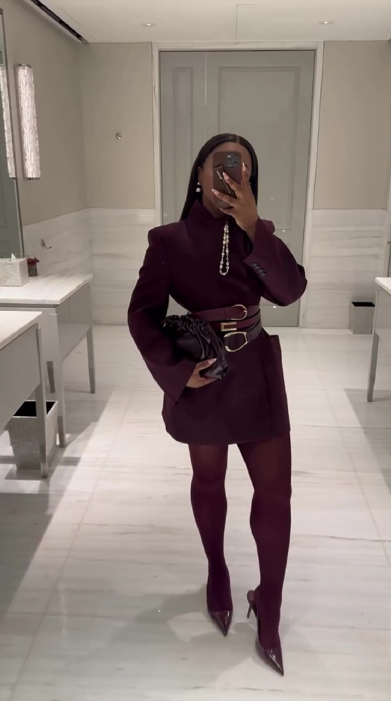Burgundy high-end suit