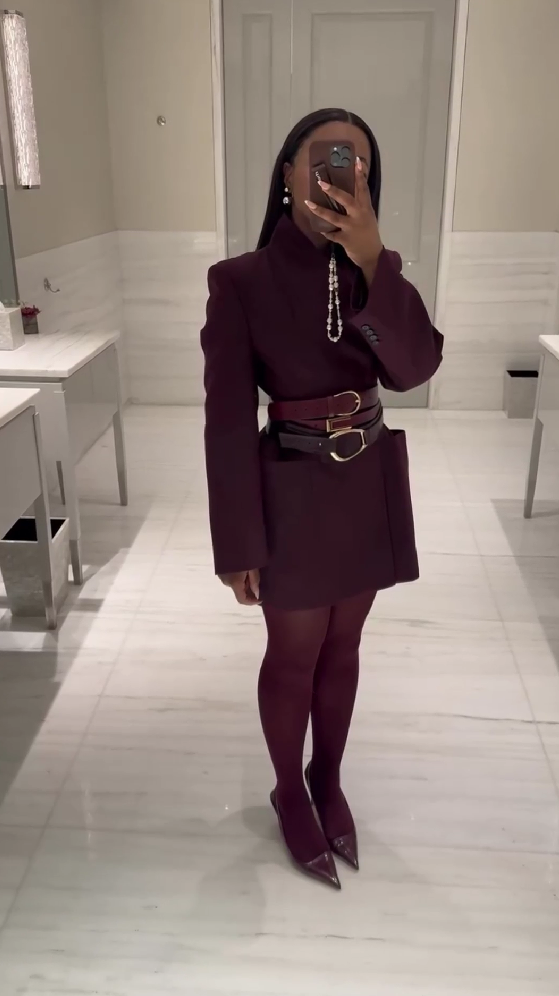 Burgundy high-end suit