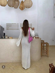 Sexy knitted hollow beach bikini sun protection clothing