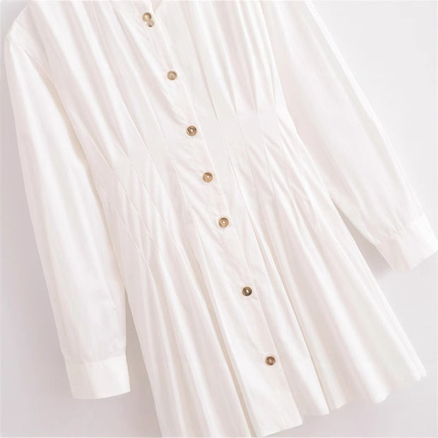 Spring new casual single-breasted dress