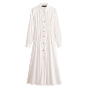 Spring new casual single-breasted dress