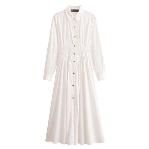 Spring new casual single-breasted dress