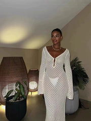 Sexy knitted hollow beach bikini sun protection clothing