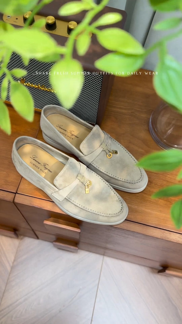 Linen slip-on loafers