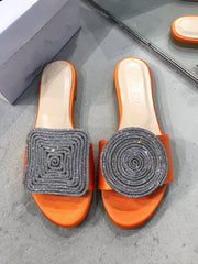 Multicolor Trendy Crystal Slippers