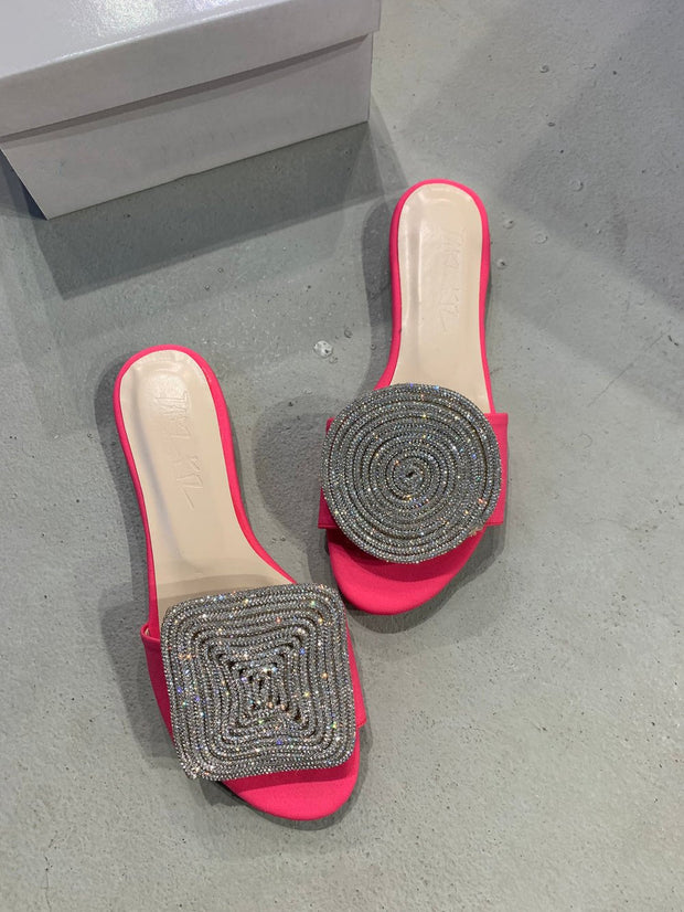 Multicolor Trendy Crystal Slippers
