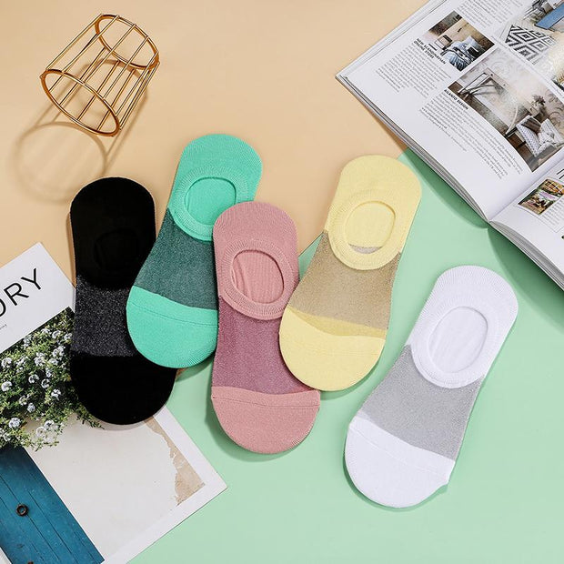 Summer crystal silk thread glass socks