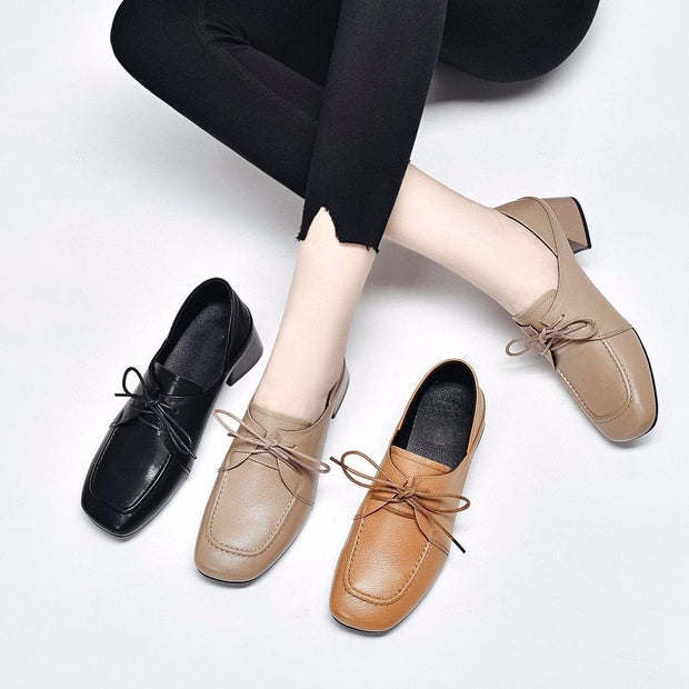 2024 New Soft Lambskin Lace-Up Block Heels