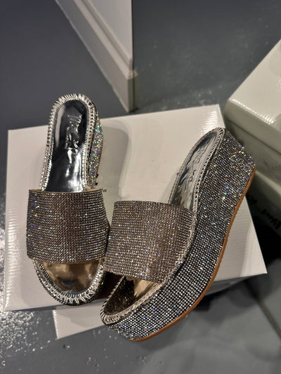 Trendy Dora Silver Slippers