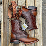 2024 Handmade cowhide carved cowboy boots