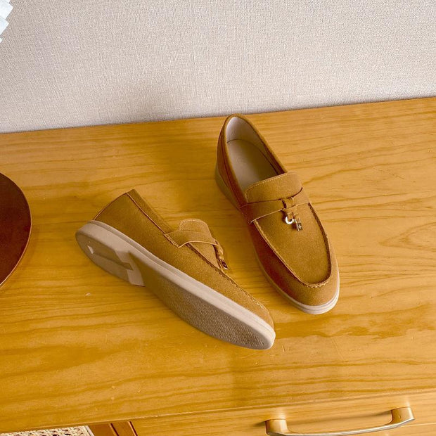 Linen slip-on loafers