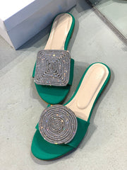 Multicolor Trendy Crystal Slippers