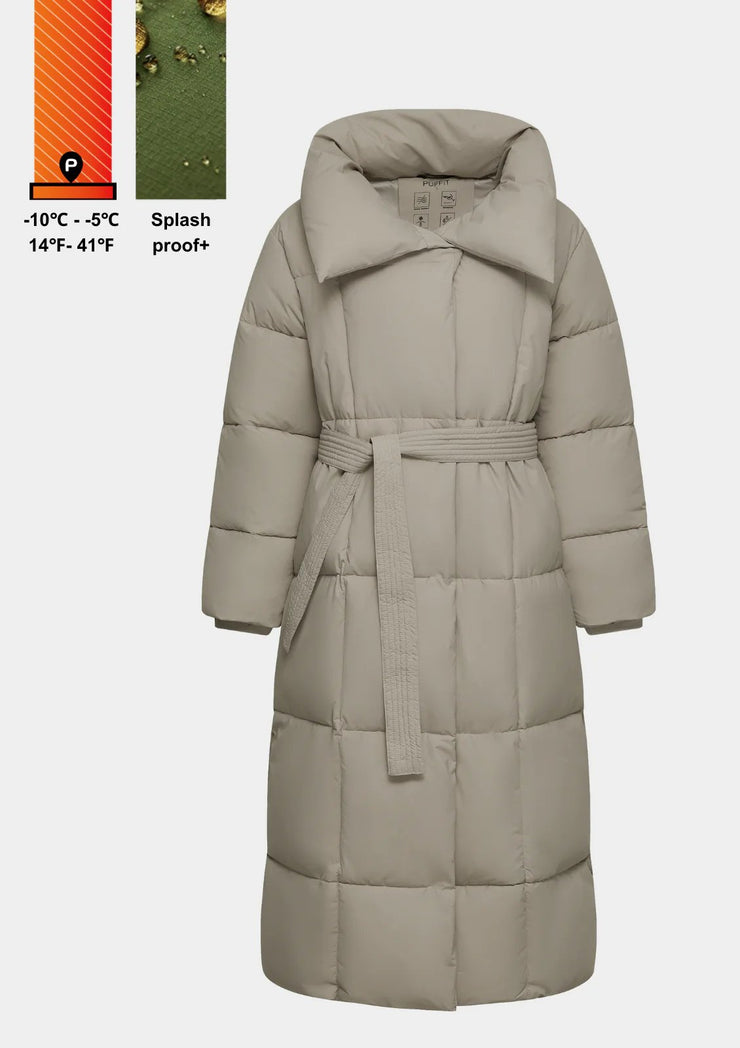Extra Long Length Belted Button Jacket Splashproof