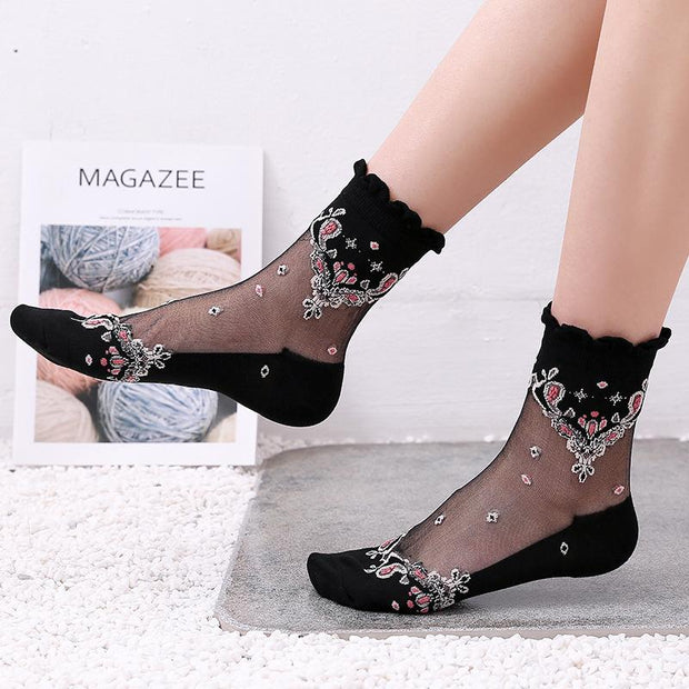Baroque crystal glass socks