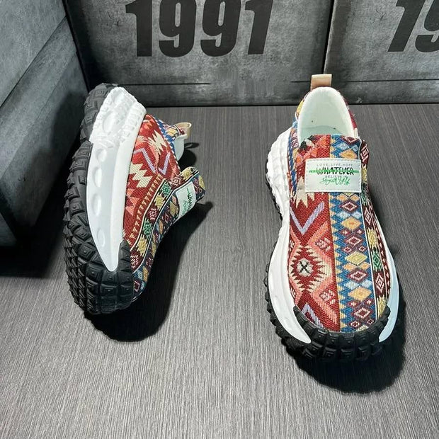 Democratic style canvas platform shoes