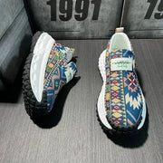 Democratic style canvas platform shoes