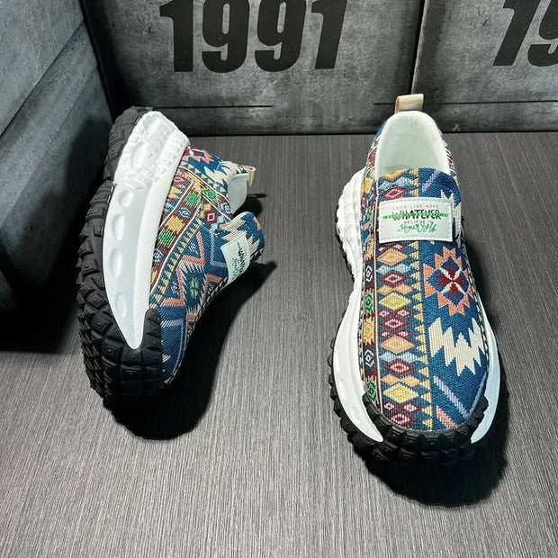 Democratic style canvas platform shoes