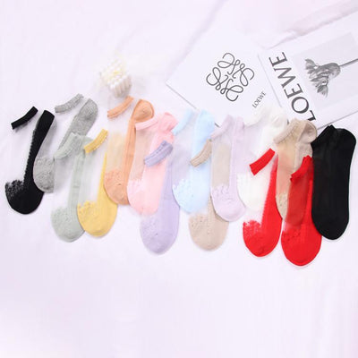 Summer Crystal Glass Thin Socks