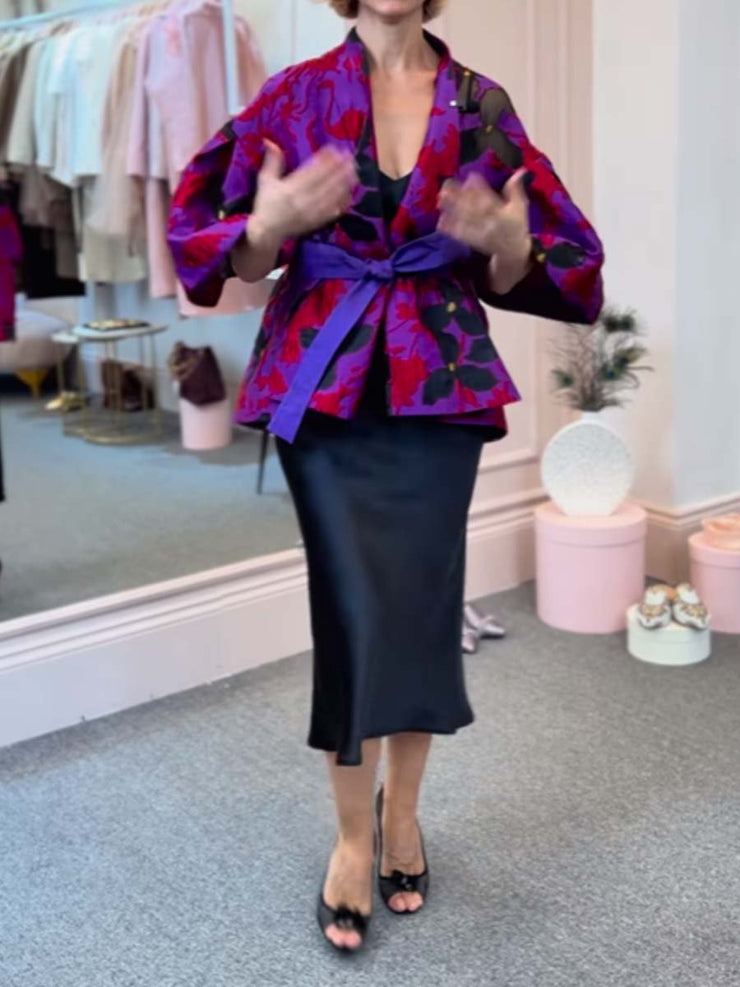 Printed Embroidered Mesh Patchwork Jacket