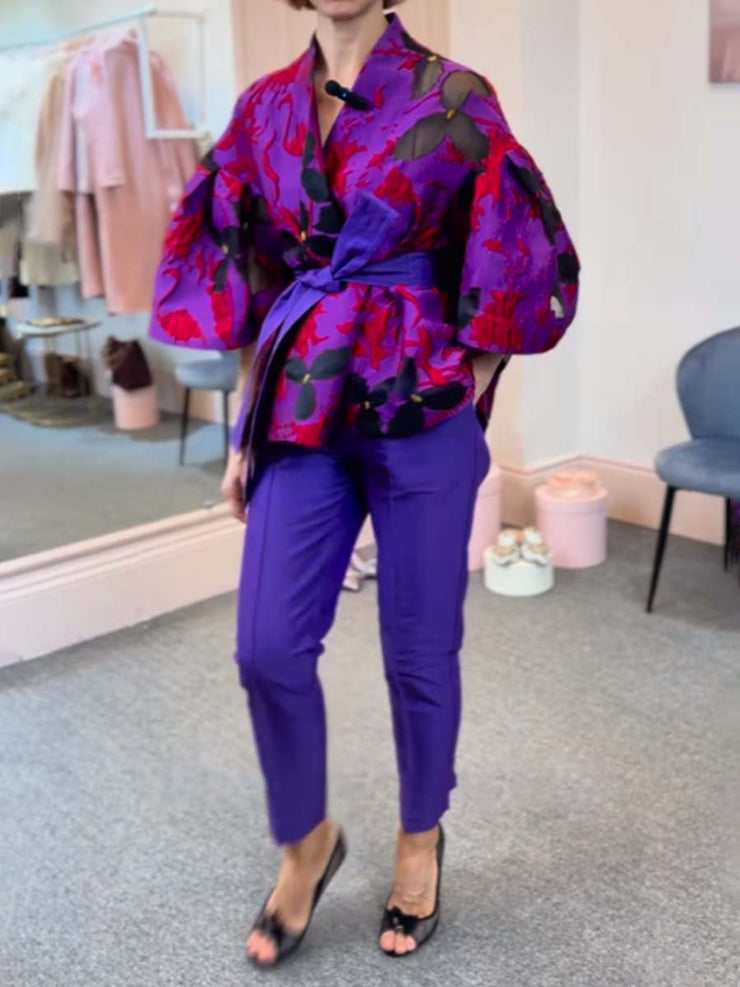Printed Embroidered Mesh Patchwork Jacket