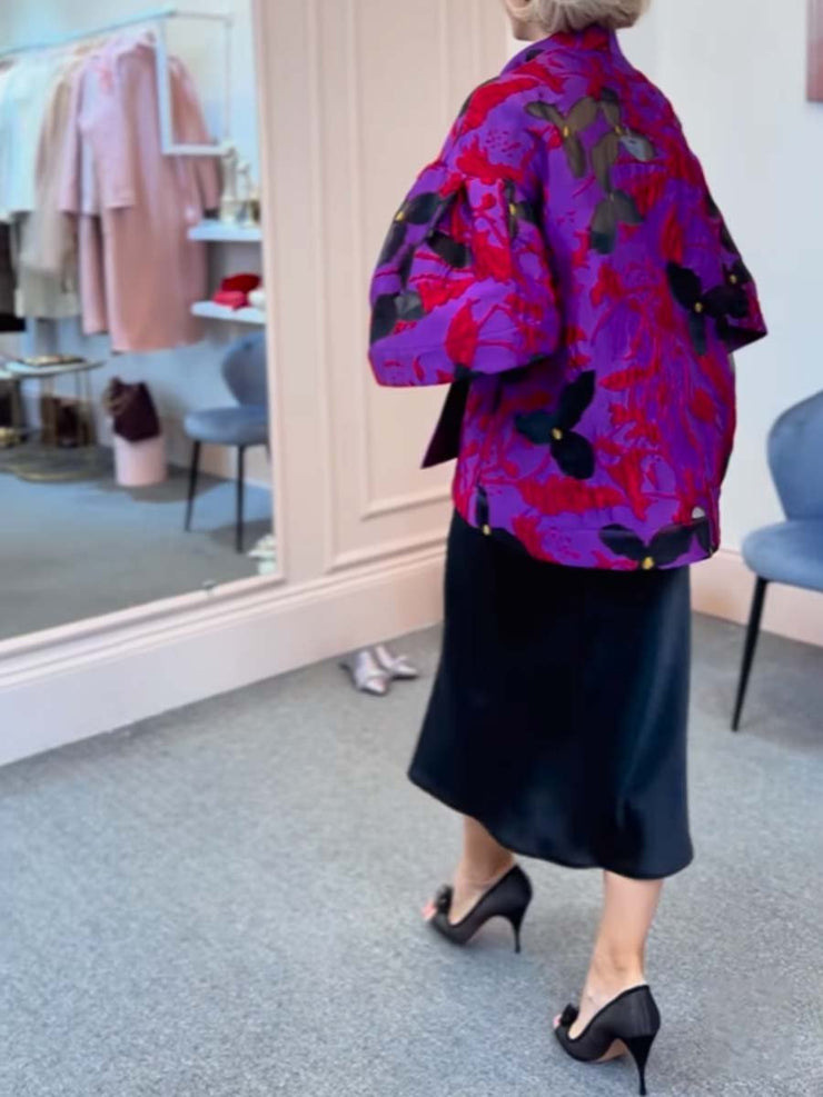 Printed Embroidered Mesh Patchwork Jacket