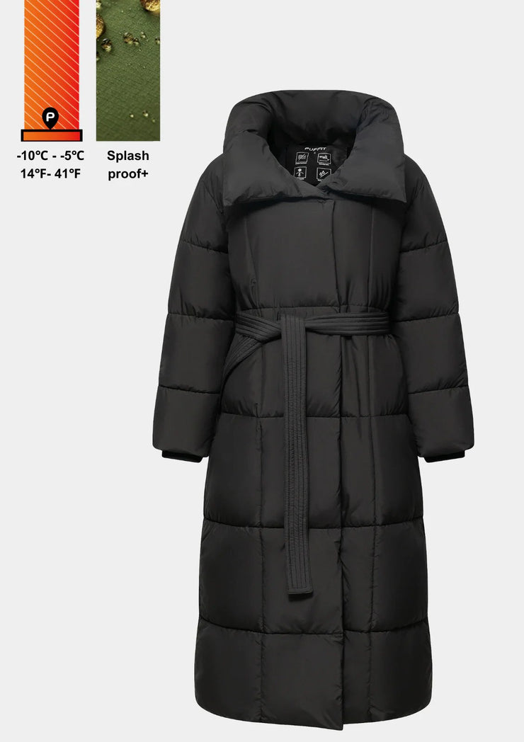 Extra Long Length Belted Button Jacket Splashproof