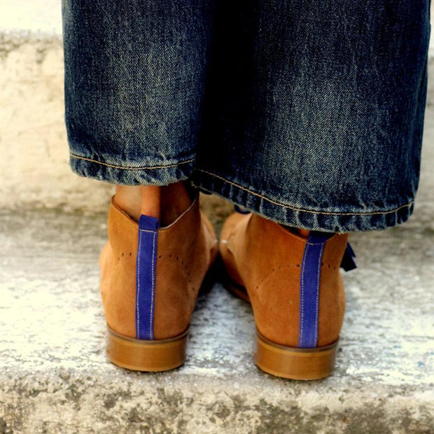 Women's Fashion Color Punching Tassel Single-layer Shoes