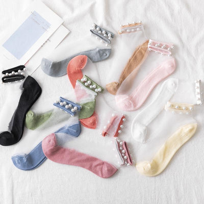 Pearl transparent socks