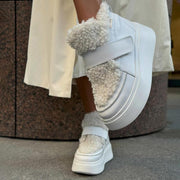 Lambskin Patchwork Platform Shoes