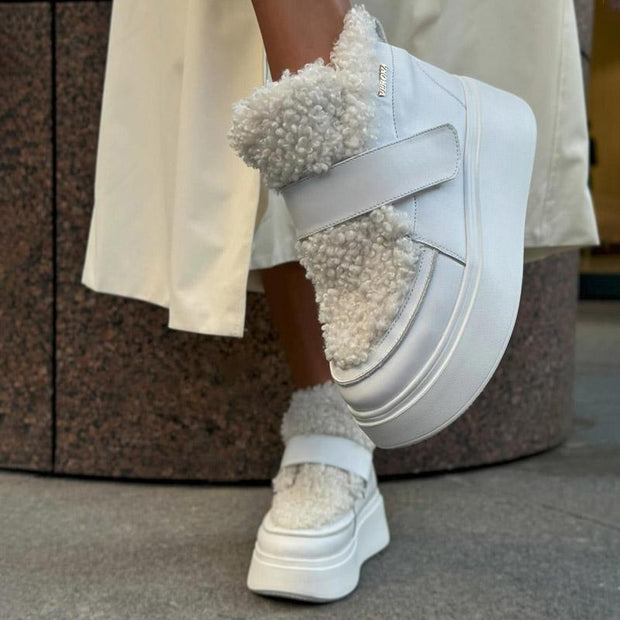 Lambskin Patchwork Platform Shoes