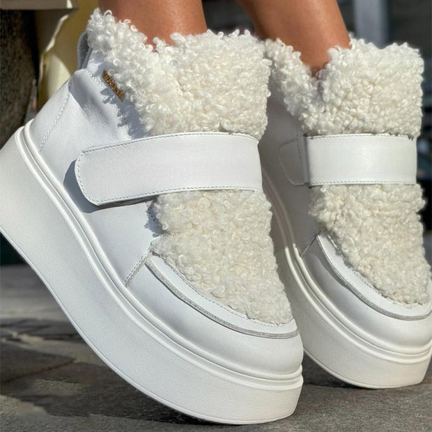 Lambskin Patchwork Platform Shoes