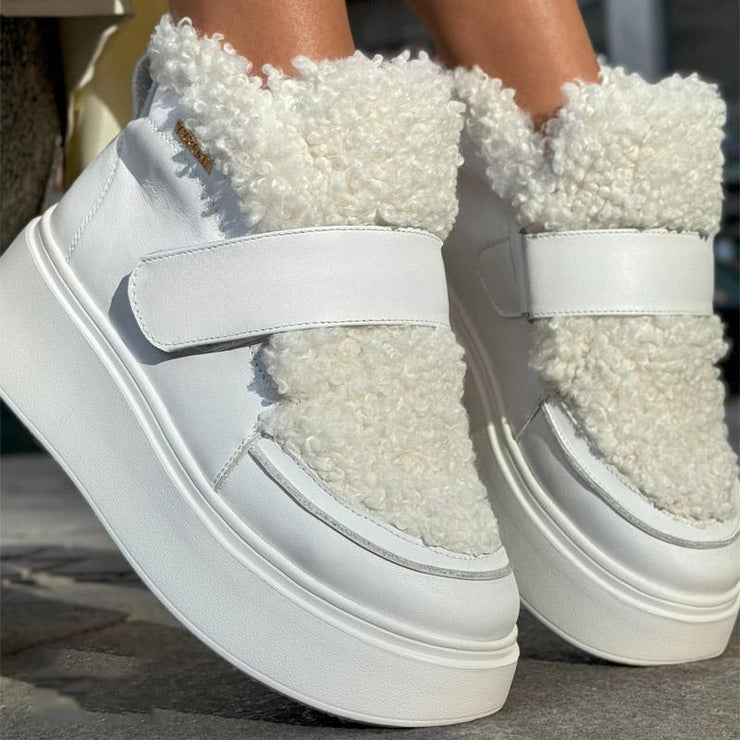Lambskin Patchwork Platform Shoes