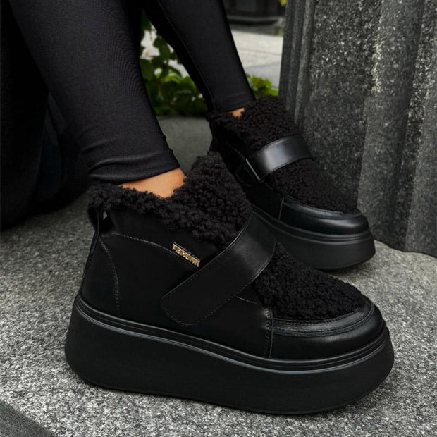 Lambskin Patchwork Platform Shoes