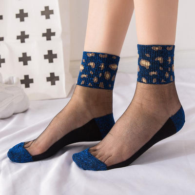 Glitter Leopard Glass Socks