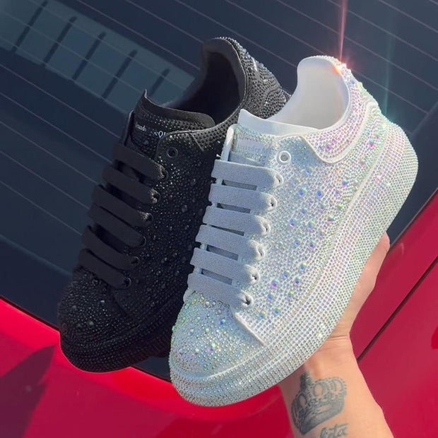 Rhinestone Shiny Thick-soled Sports Couple Casual Shoes