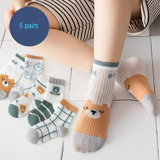 Summer cute breathable sweat-absorbing children's socks