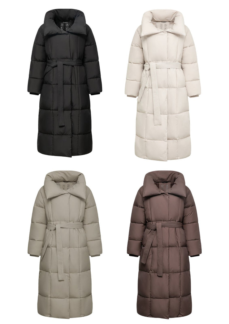 Extra Long Length Belted Button Jacket Splashproof
