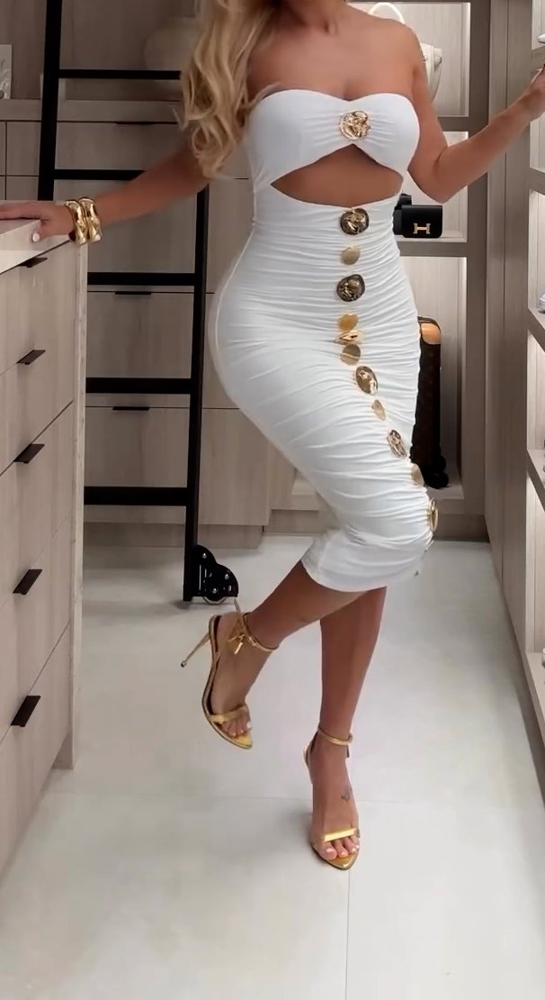 Cut Out Tube Midi Dress