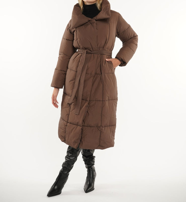 Extra Long Length Belted Button Jacket Splashproof