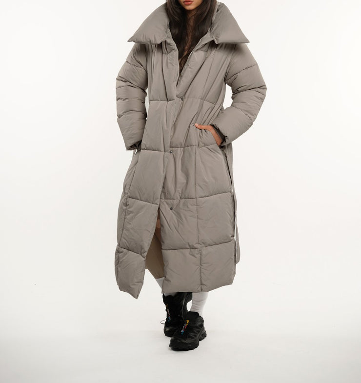 Extra Long Length Belted Button Jacket Splashproof