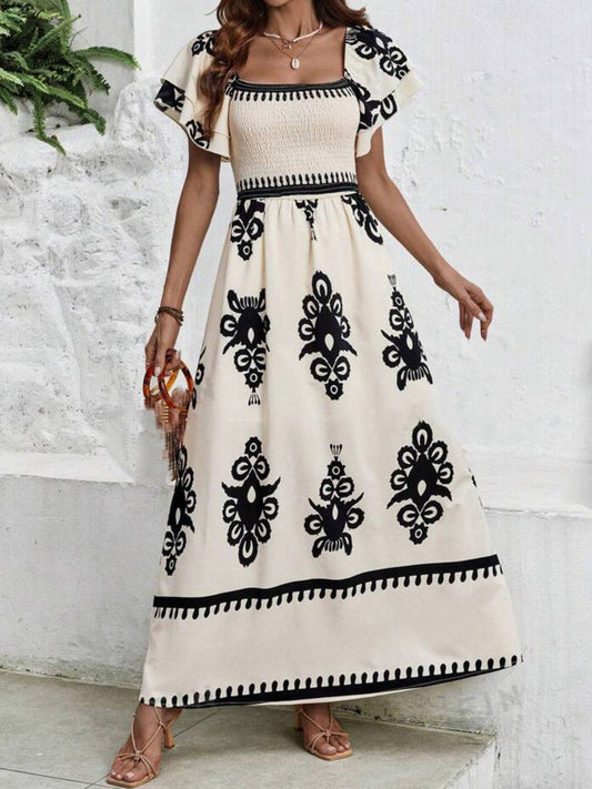 Casual Printed Elastic Dress